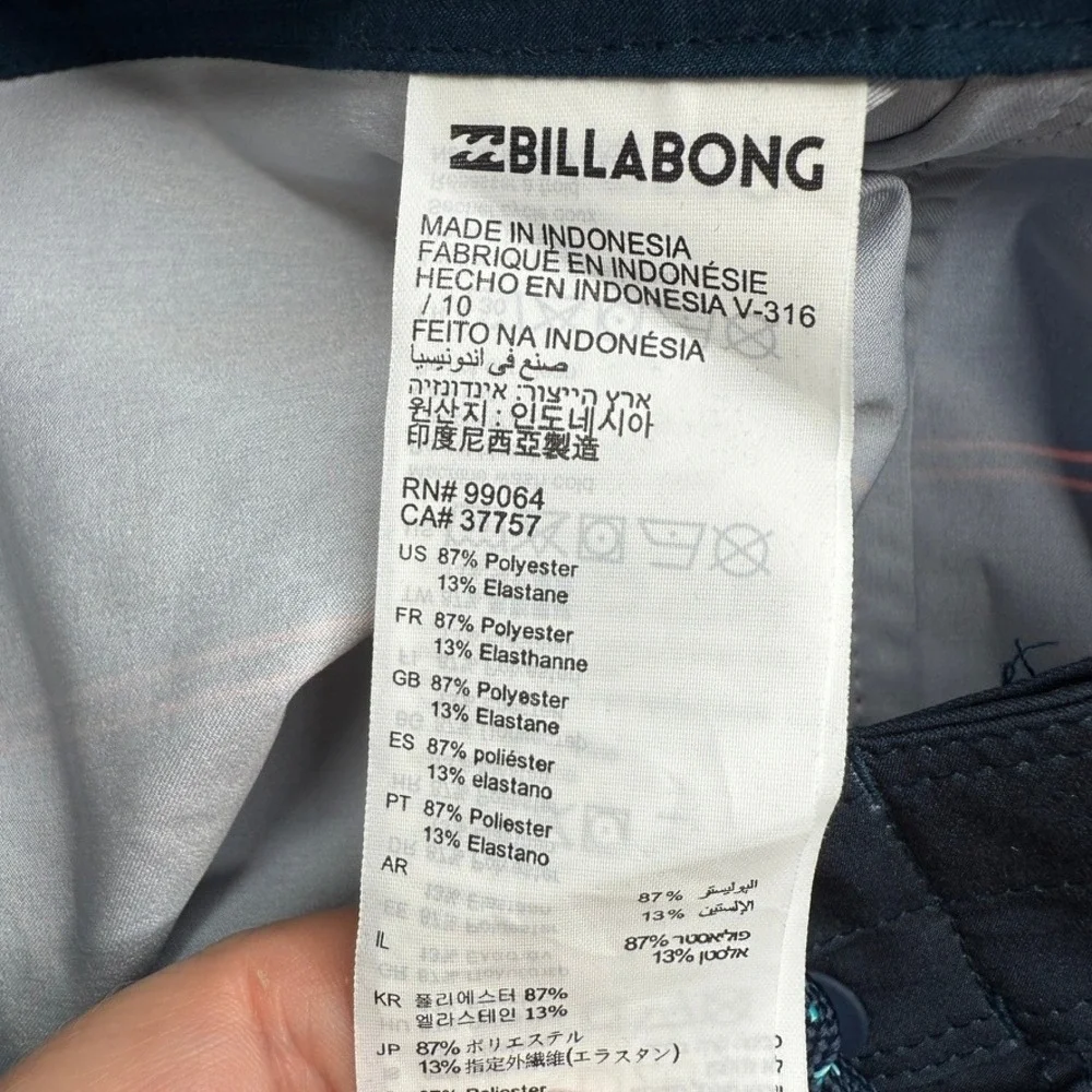 Billabong 73 Stripe Platinum X Stretch Boardshort‎ Size 29 LIKE NEW!